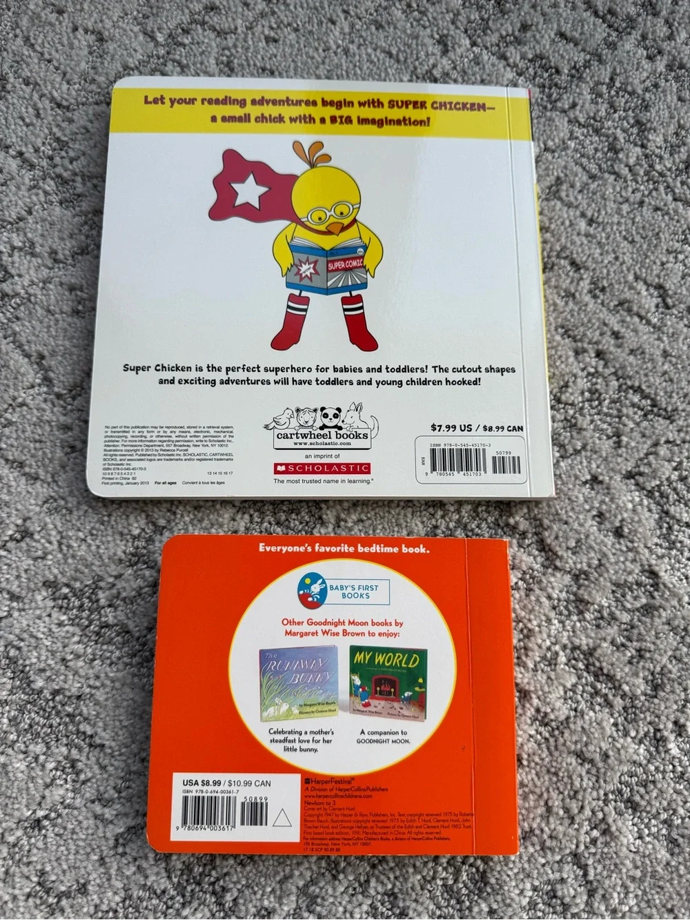 Super Chicken and Orange Goodnight Moon Board Book Bundle